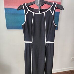 WHBM Black Dress with white piping